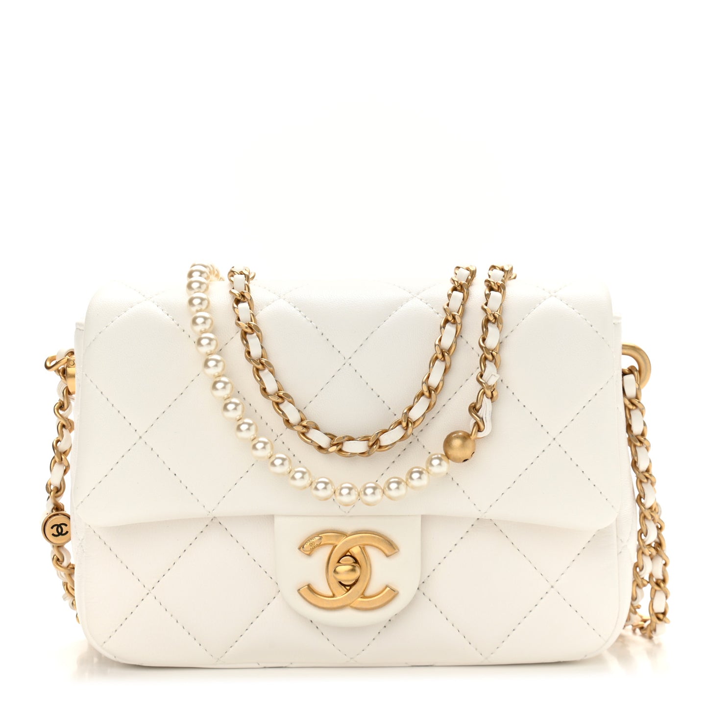 Lambskin Quilted Mini My Perfect Flap White