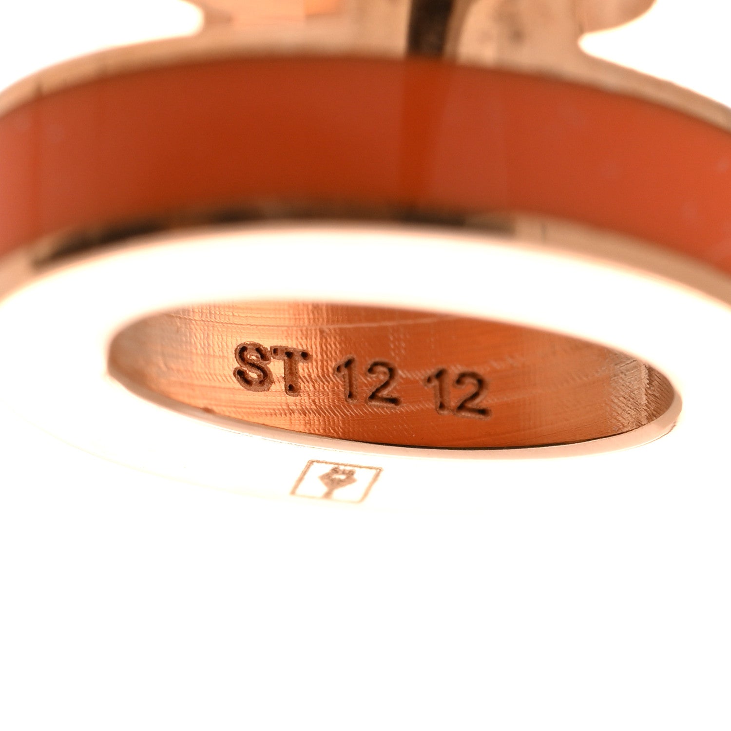 Hermes Rose Gold Lacquered Mini Pop H Earrings Orange 5 of 5