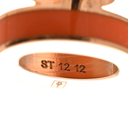 Hermes Rose Gold Lacquered Mini Pop H Earrings Orange 5 of 5