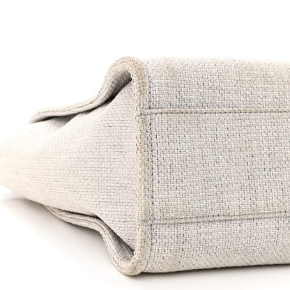 Chanel Woven Straw Raffia Small Deauville Tote Grey 9 of 14