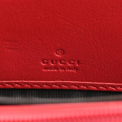 Gucci Calfskin Bamboo Round Zip Long Wallet Red 6 of 10