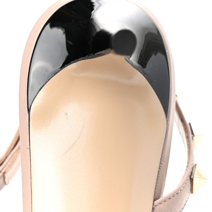 Valentino Garavani Patent Rockstud Half D'Orsay Slingback 50mm Pumps 38 Black Poudre 9 of 9