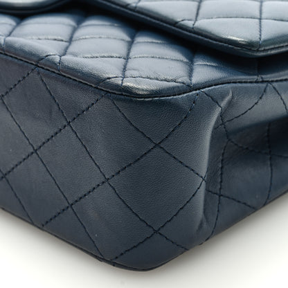 Chanel Lambskin Quilted Medium Double Flap Dark Blue 9 of 9