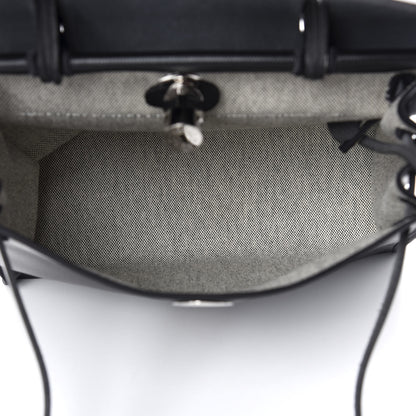 Hermes Toile H Berline Vache Hunter Herbag Zip PM 31 Black Ecru 5 of 9
