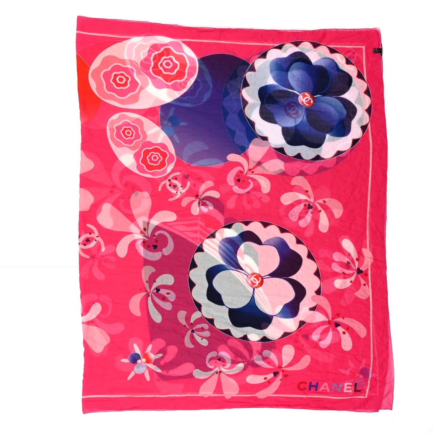 Cotton Cashmere Floral CC Pareo Scarf Pink