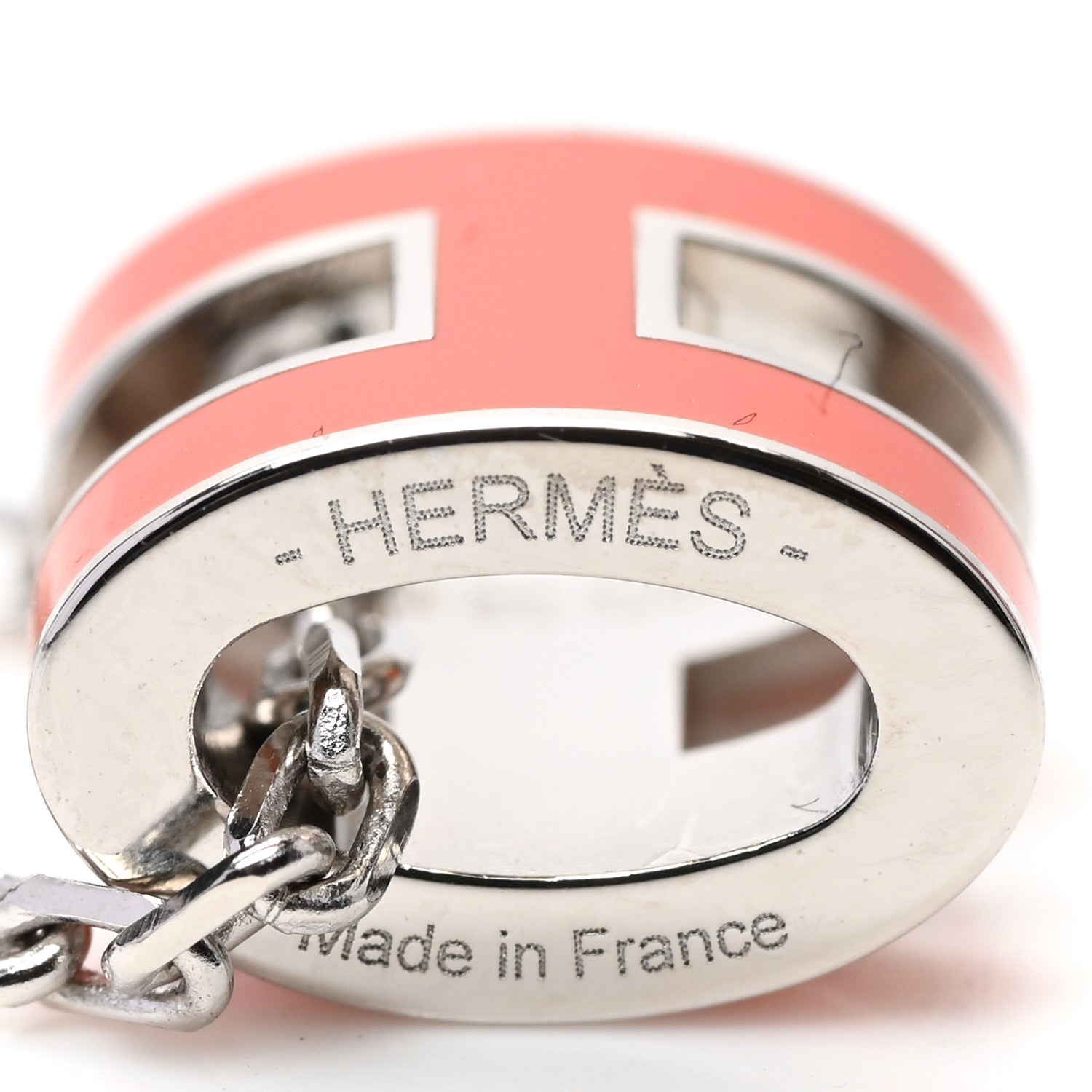 Hermes Lacquered Palladium Mini Pop H Pendant Necklace Orange 5 of 7