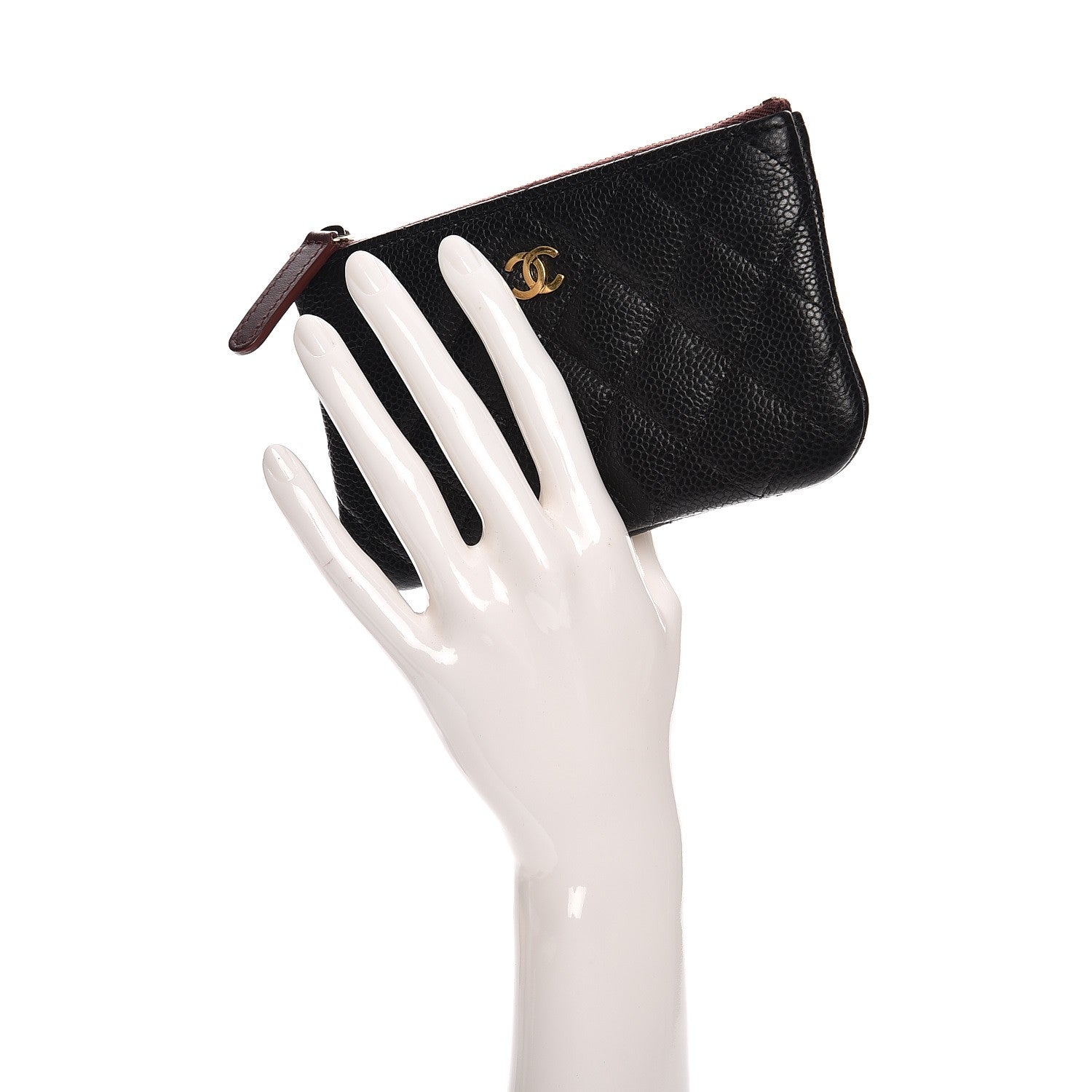 Chanel Caviar Quilted Small Cosmetic Case Black 2 of 7