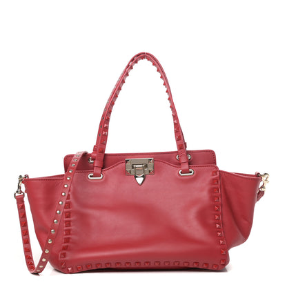 Valentino Garavani Vitello Monochrome Small Rockstud Tote Rosso Valentino 1 of 9