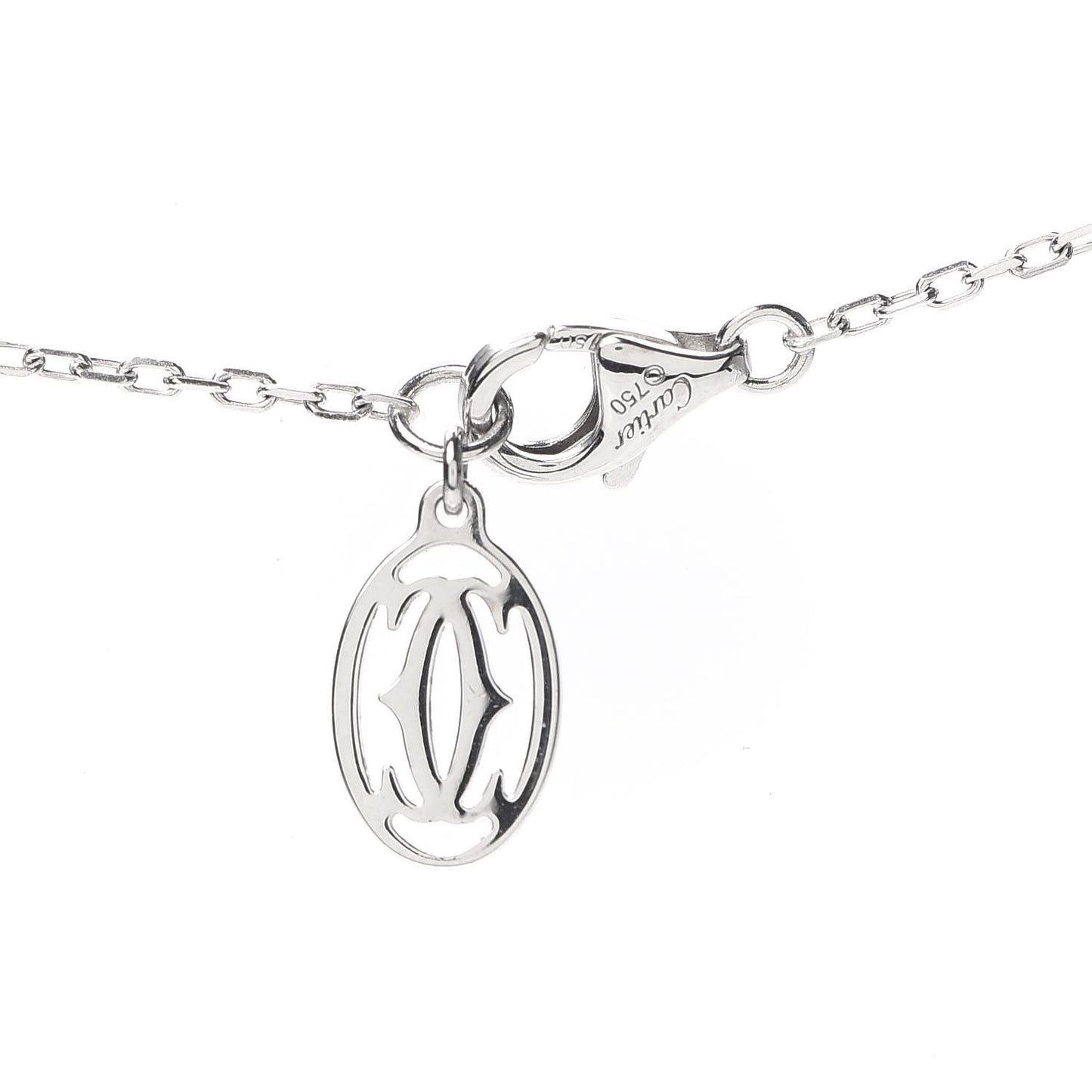 18K White Gold Diamond Legers 3 Heart Motif Necklace