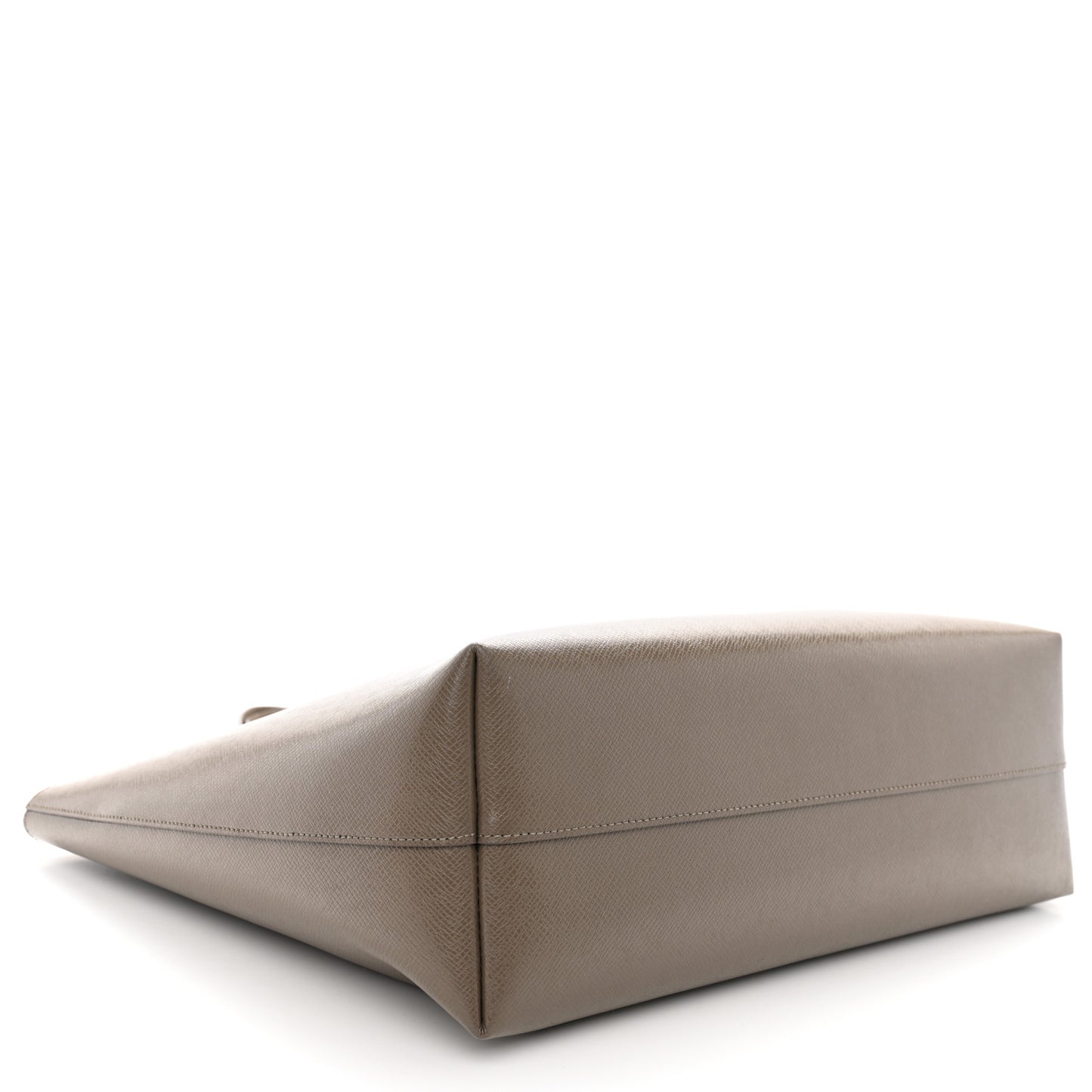 Grained Calfskin Large Shopping Tote Warm Taupe Black
