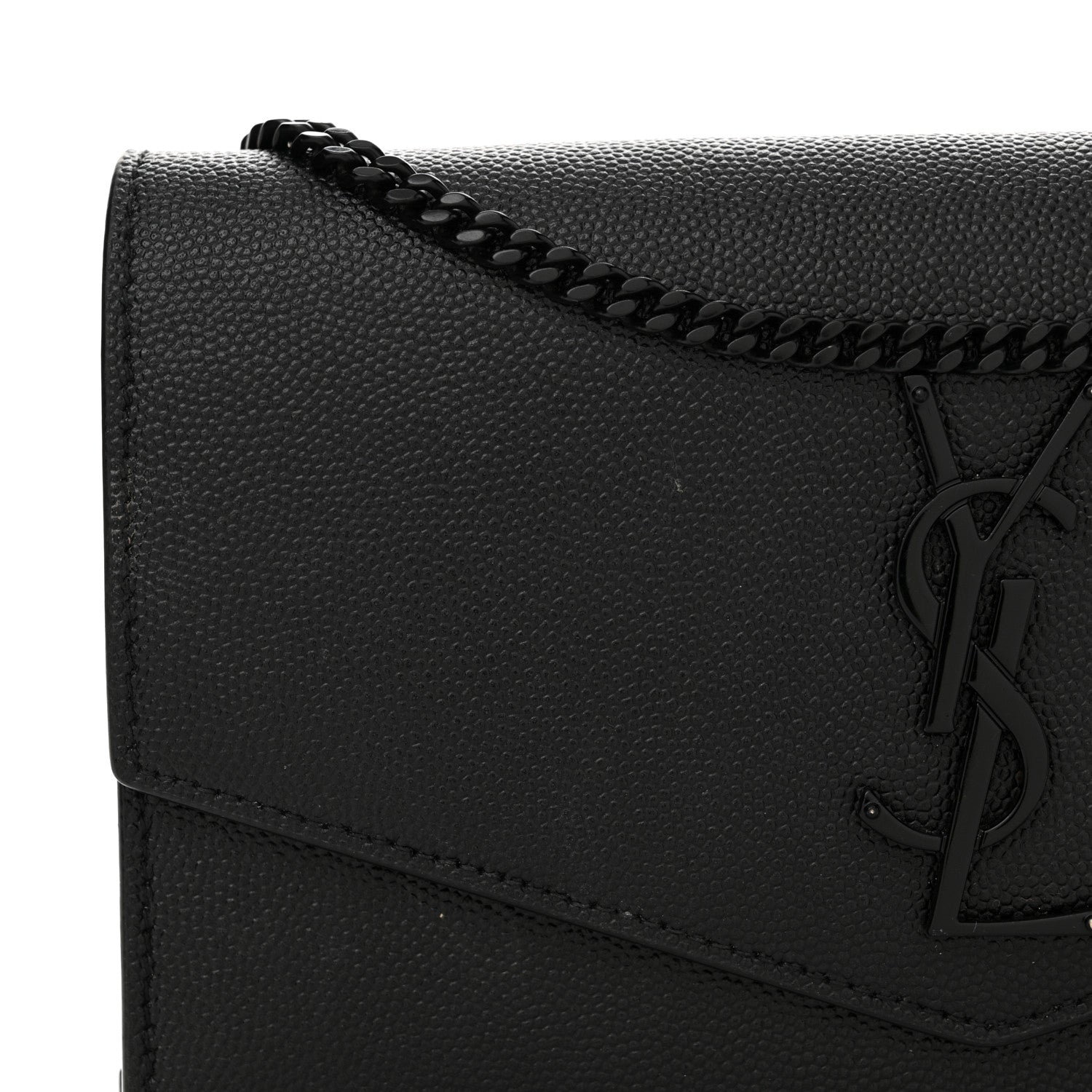 Saint Laurent Grain de Poudre Uptown Chain Wallet Black 15 of 17