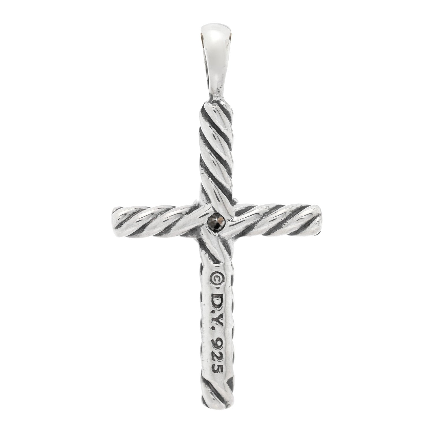 David Yurman Sterling Silver Diamond Cable Classics Cross Pendant 3 of 3