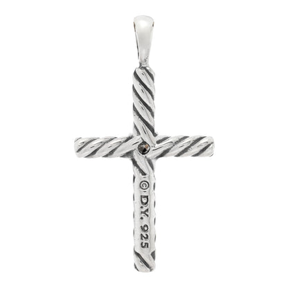 David Yurman Sterling Silver Diamond Cable Classics Cross Pendant 3 of 3