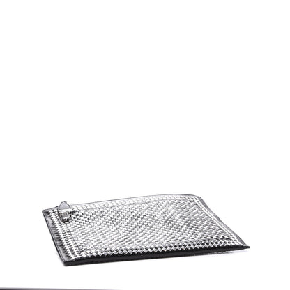 Prada Goatskin Woven Pouch Black Argento 5 of 20