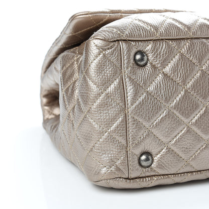 Chanel Metallic Calfskin Quilted XXL Travel Flap Bag Gold 9 of 10