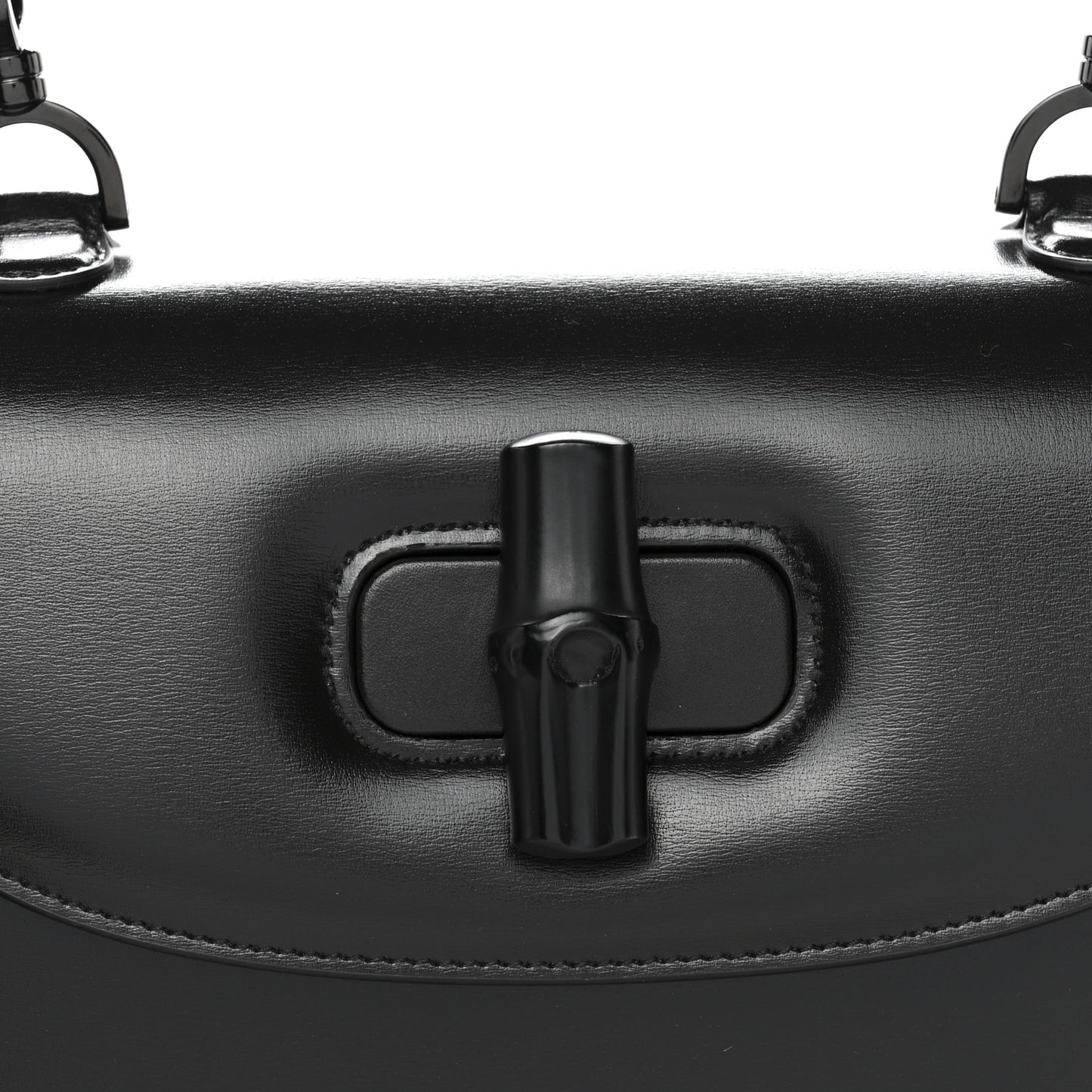 Boarded Dyana Lux Calfskin Web Monochrome Medium Bamboo 1947 Top Handle Bag Black