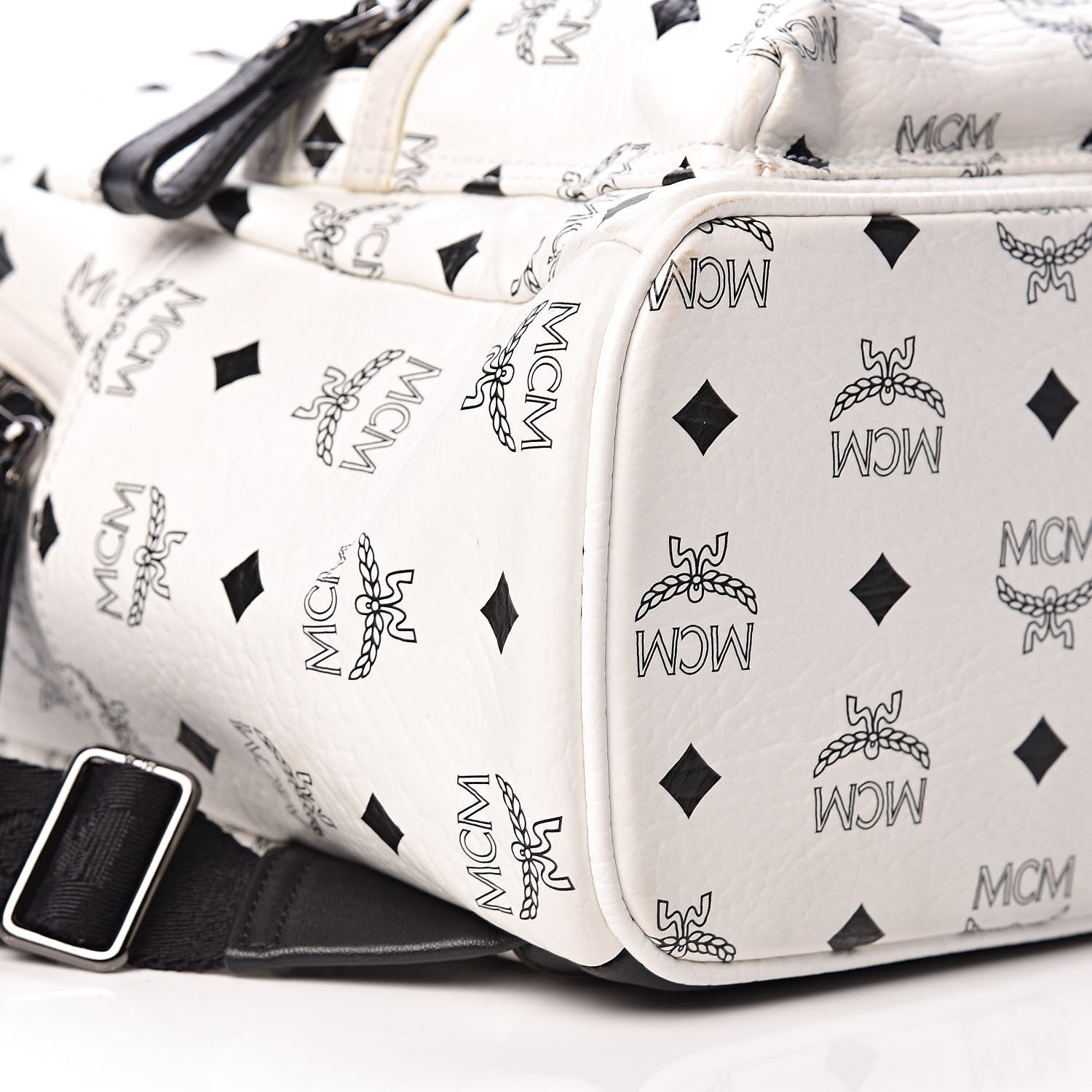 MCM Visetos Small Sprinkle Stud Stark Backpack White 8 of 10
