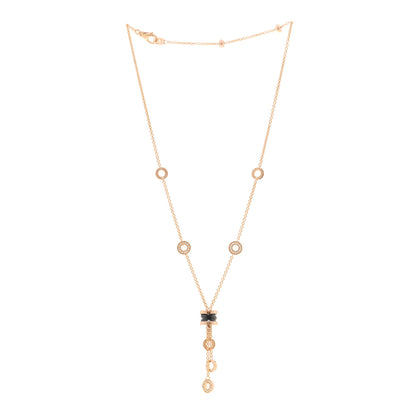 Bulgari 18K Rose Gold Diamond Black Ceramic B.Zero1 Necklace 3 of 4