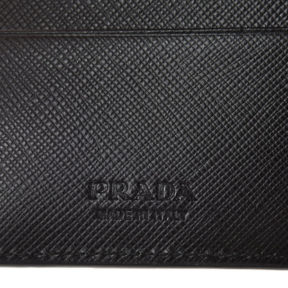 Prada Saffiano Surf Colorblock Bi-Fold Wallet Black Talco Fuoco 6 of 8