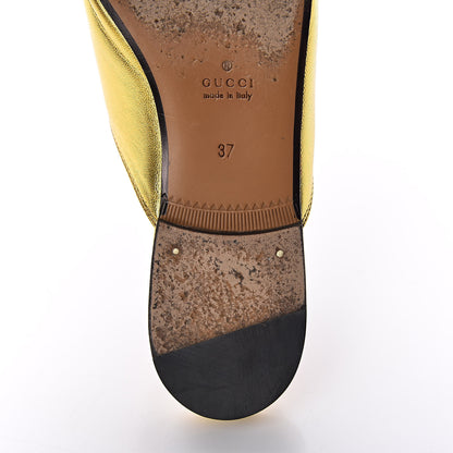Gucci Metallic Nappa Womens Princetown Slippers 37 Gold 11 of 18