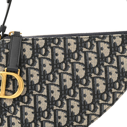 Christian Dior Oblique Saddle Rodeo Pouch Navy Blue 7 of 10