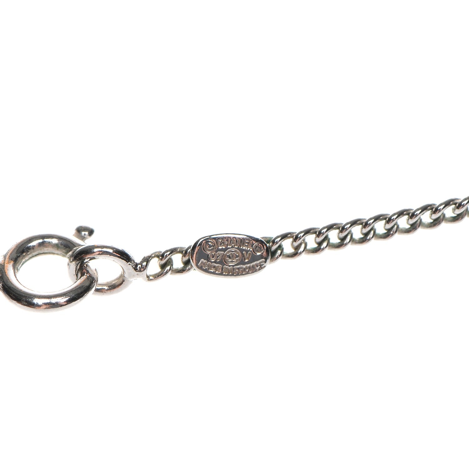 Chanel Crystal Timeless CC Necklace Silver 5 of 7
