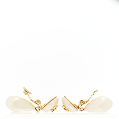 Chanel Pearl CC Drop Clip On Earrings Gold 2 of 5