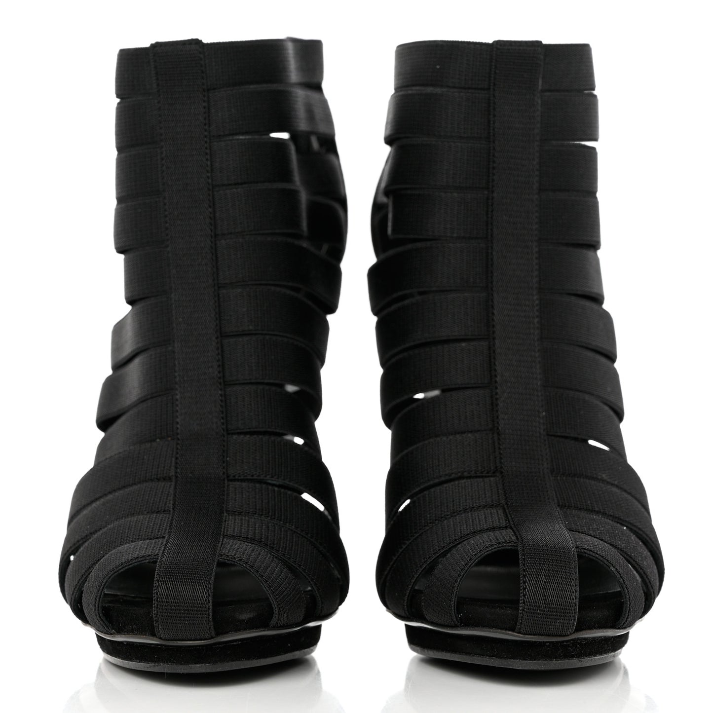 Nappa Elastic Moony Kid Heeled Sandals 37.5 Black