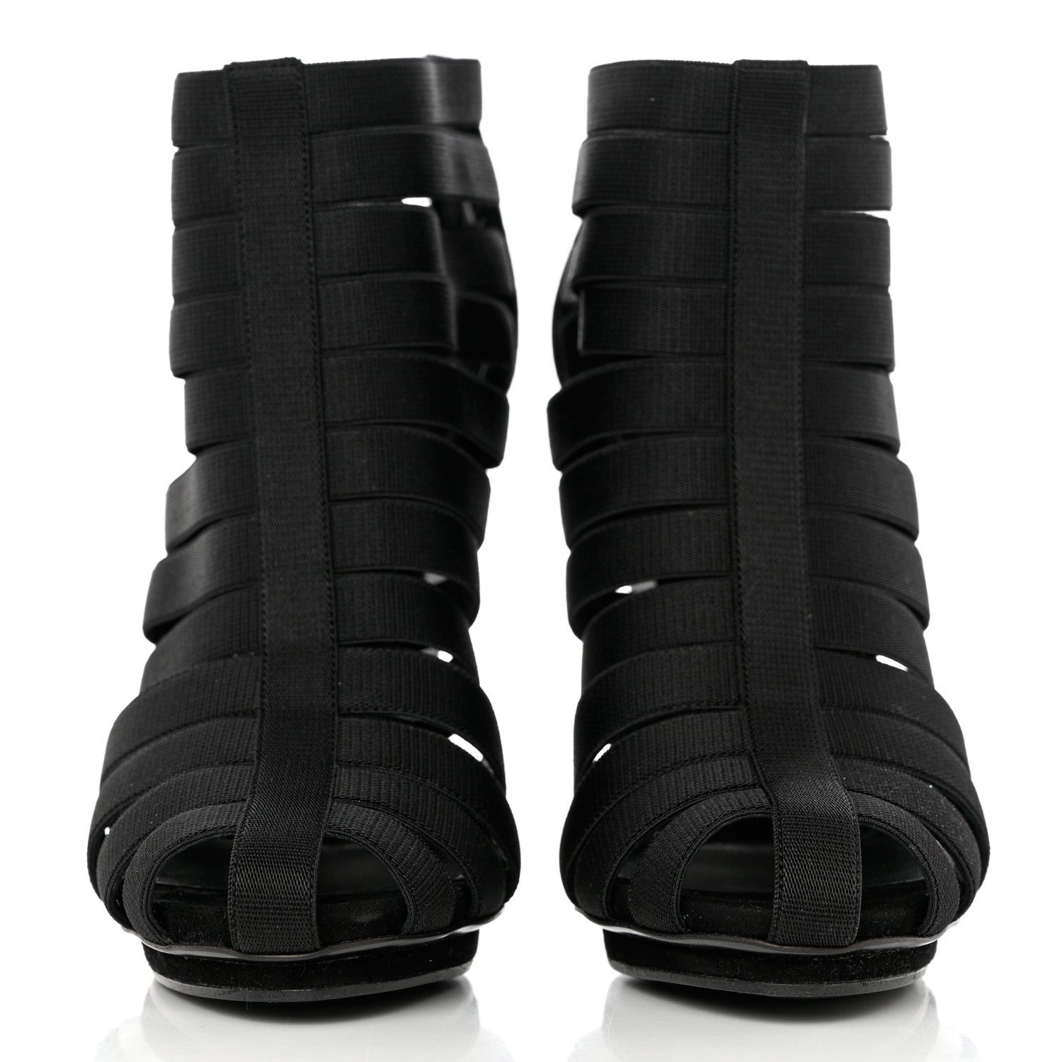 Gucci Nappa Elastic Moony Kid Heeled Sandals 37.5 Black 2 of 10