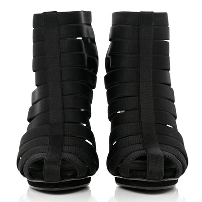 Gucci Nappa Elastic Moony Kid Heeled Sandals 37.5 Black 2 of 10