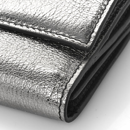 Alexander McQueen Metallic Calfskin Skull Continental Wallet Gunmetal 9 of 10