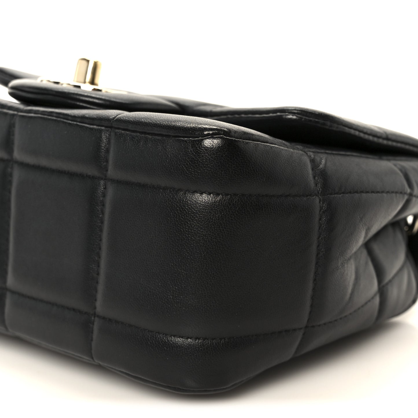 Lambskin Resin Crystal Square Quilted Mini Monacoco Flap Black