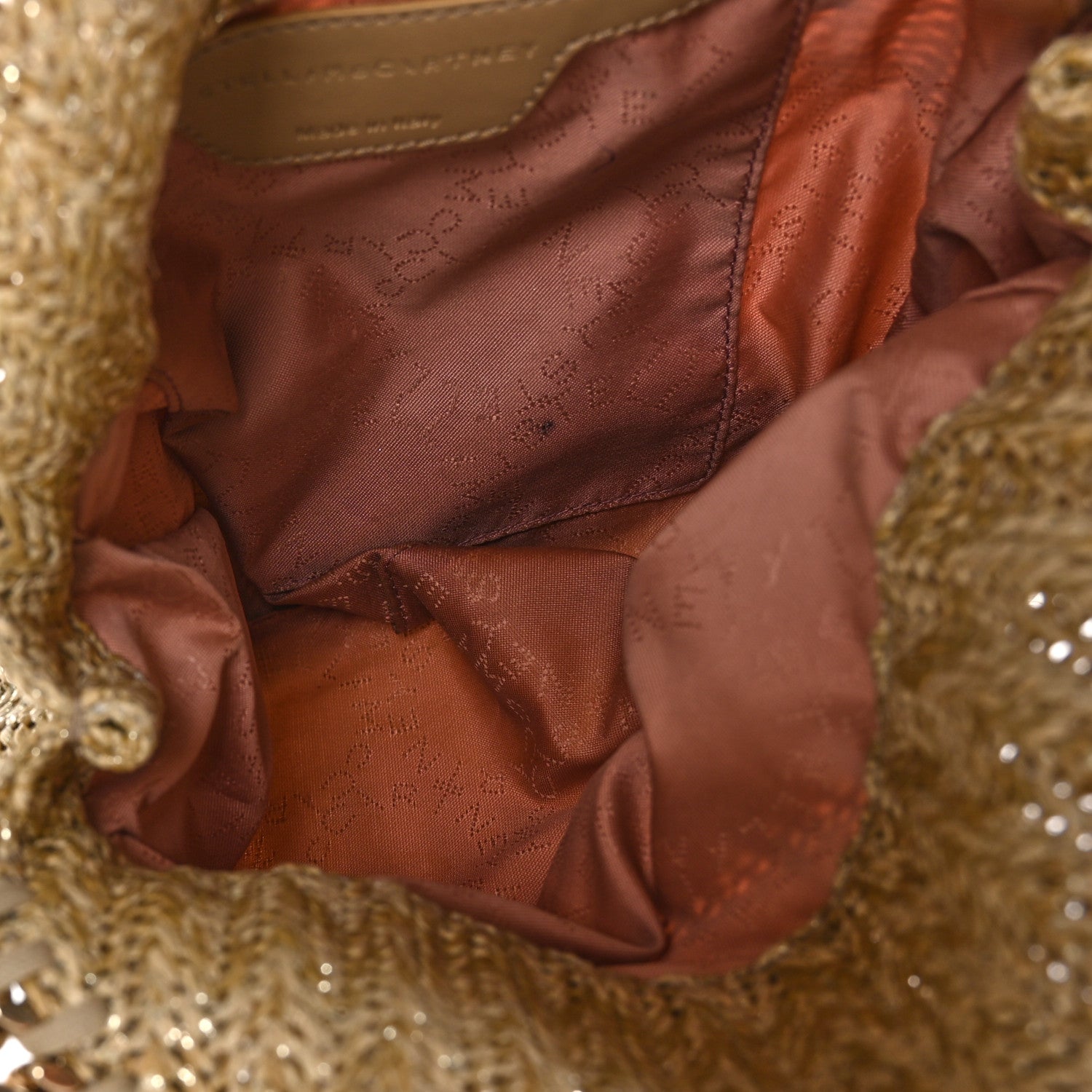 Stella McCartney Metallic Raffia Mini Falabella Tote Gold 5 of 8