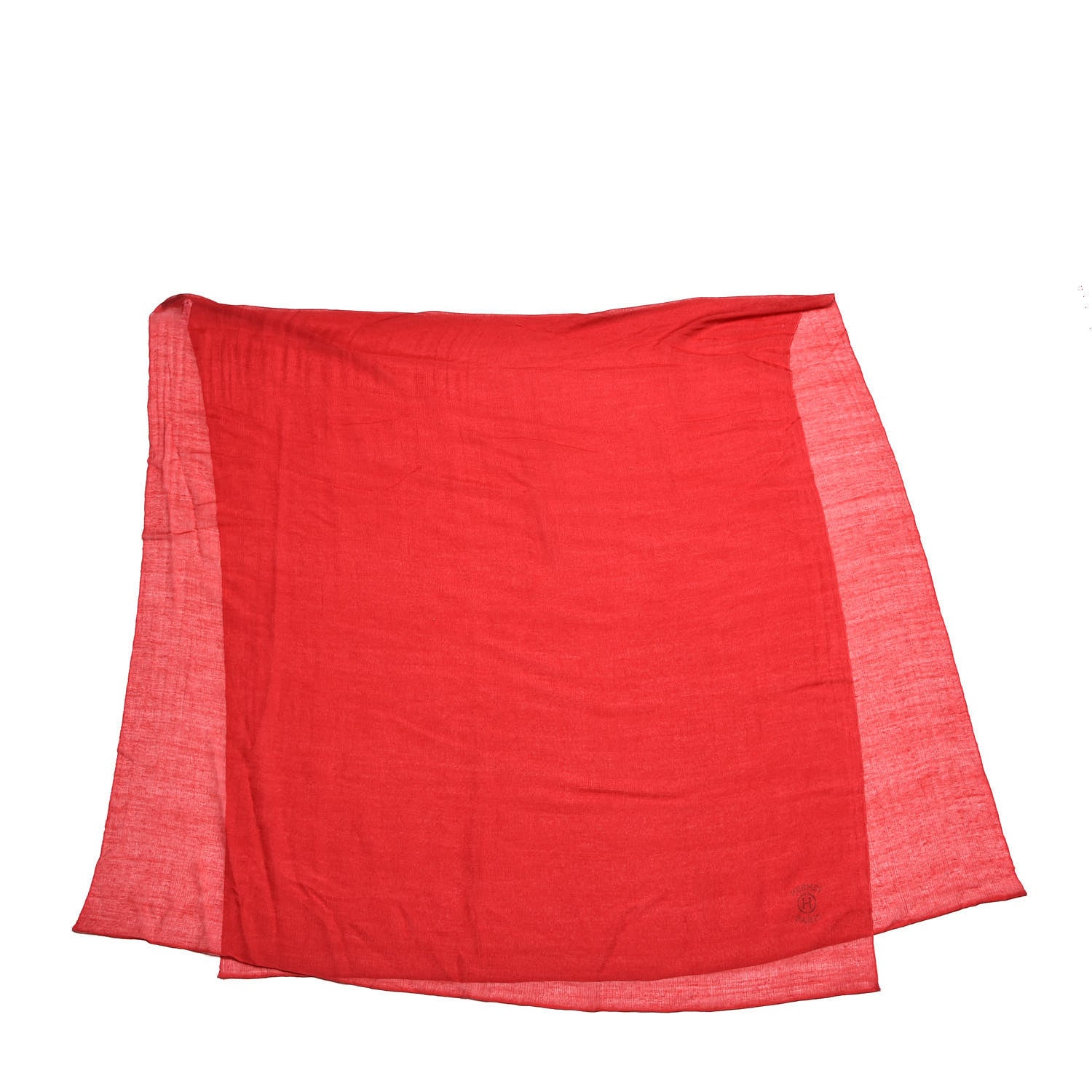 Hermes Cashmere Silk Plume Unie Stole Red 3 of 5