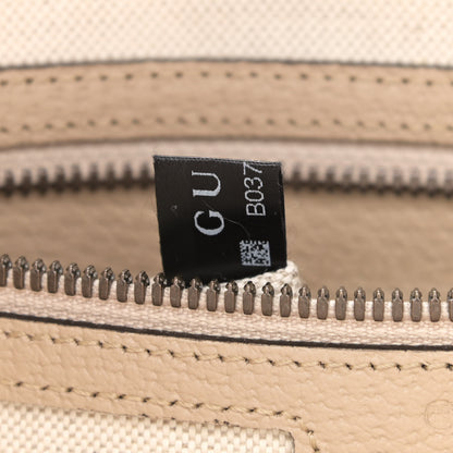 Gucci GG Supreme Monogram Textured Dollar Calfskin Web Small Ophidia Half Moon Hobo Beige Mystic White Oatmeal 8 of 11
