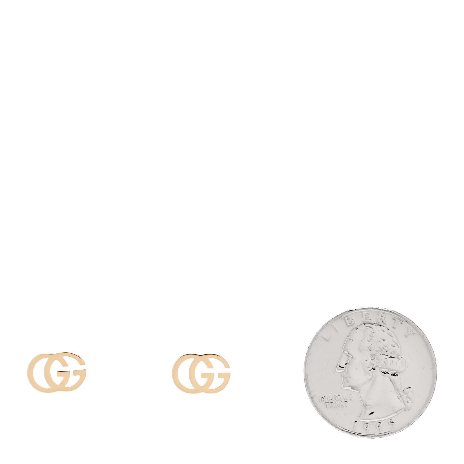 Gucci 18K Yellow Gold GG Tissue Stud Earrings 2 of 5