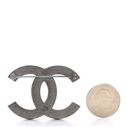 Chanel Enamel Crystal CC Brooch Black 3 of 5