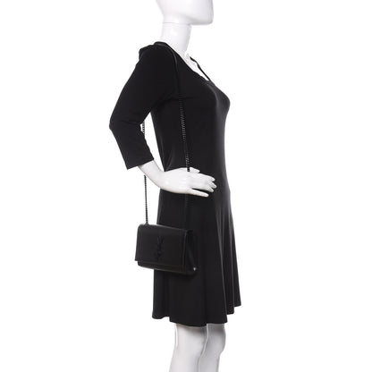 Saint Laurent Grain De Poudre Small Monogram Kate Satchel Black 2 of 9