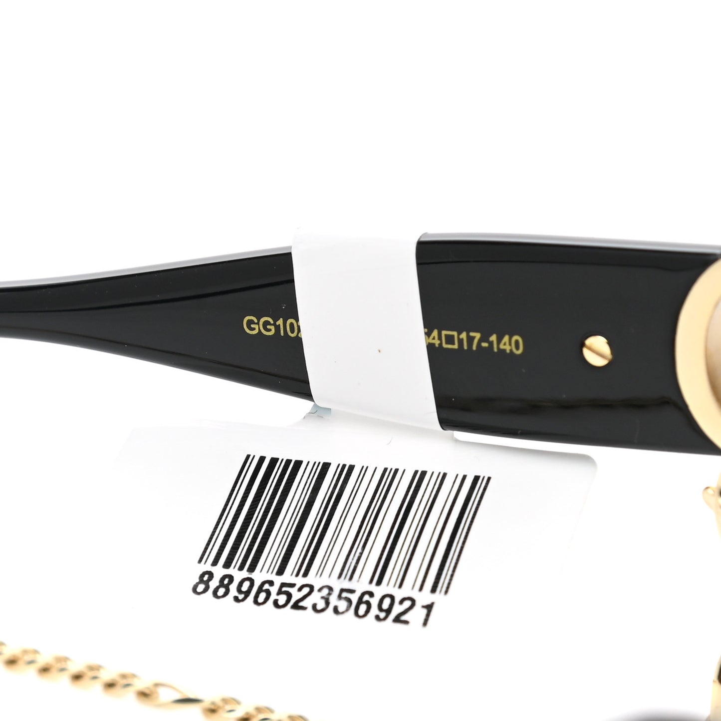Acetate Square Frame Chain Sunglasses GG1023S Black