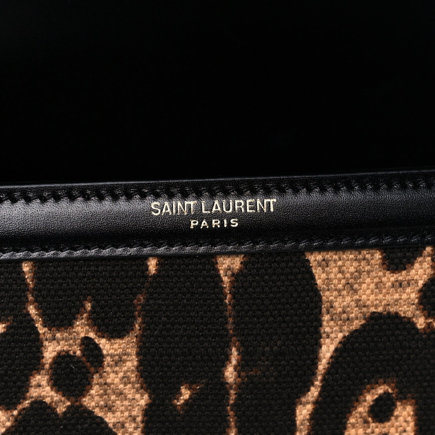 Saint Laurent Canvas Leopard Print Mini Classic Monogram Cassandra Top Handle Black 6 of 9