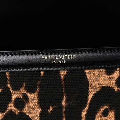 Saint Laurent Canvas Leopard Print Mini Classic Monogram Cassandra Top Handle Black 6 of 9