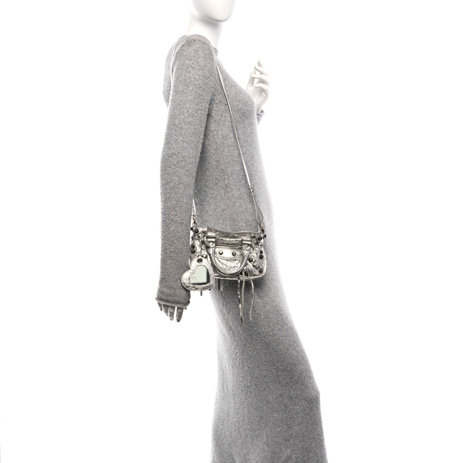 Balenciaga Agneau Arena Neo Cagole Mini Handbag Silver 2 of 11