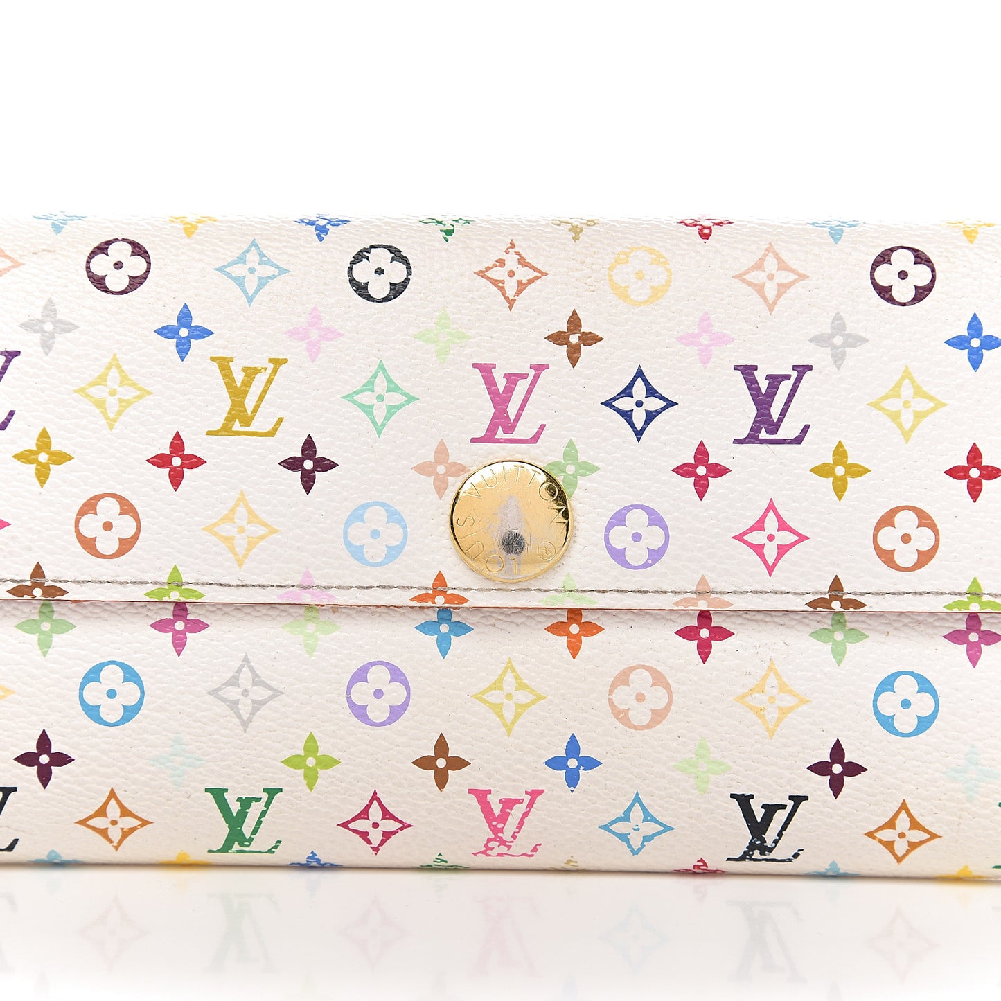 Monogram Multicolor Sarah Wallet White Litchi