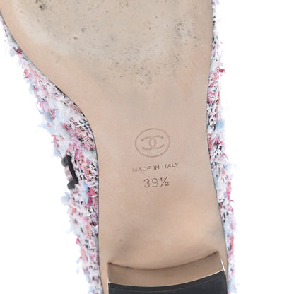 Chanel Tweed Cap Toe CC Short Boots 39.5 Pink Blue Black 7 of 10