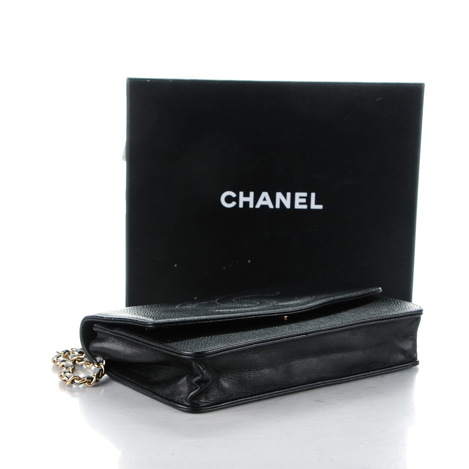 Chanel Caviar Timeless CC Wallet On Chain WOC Black 5 of 10