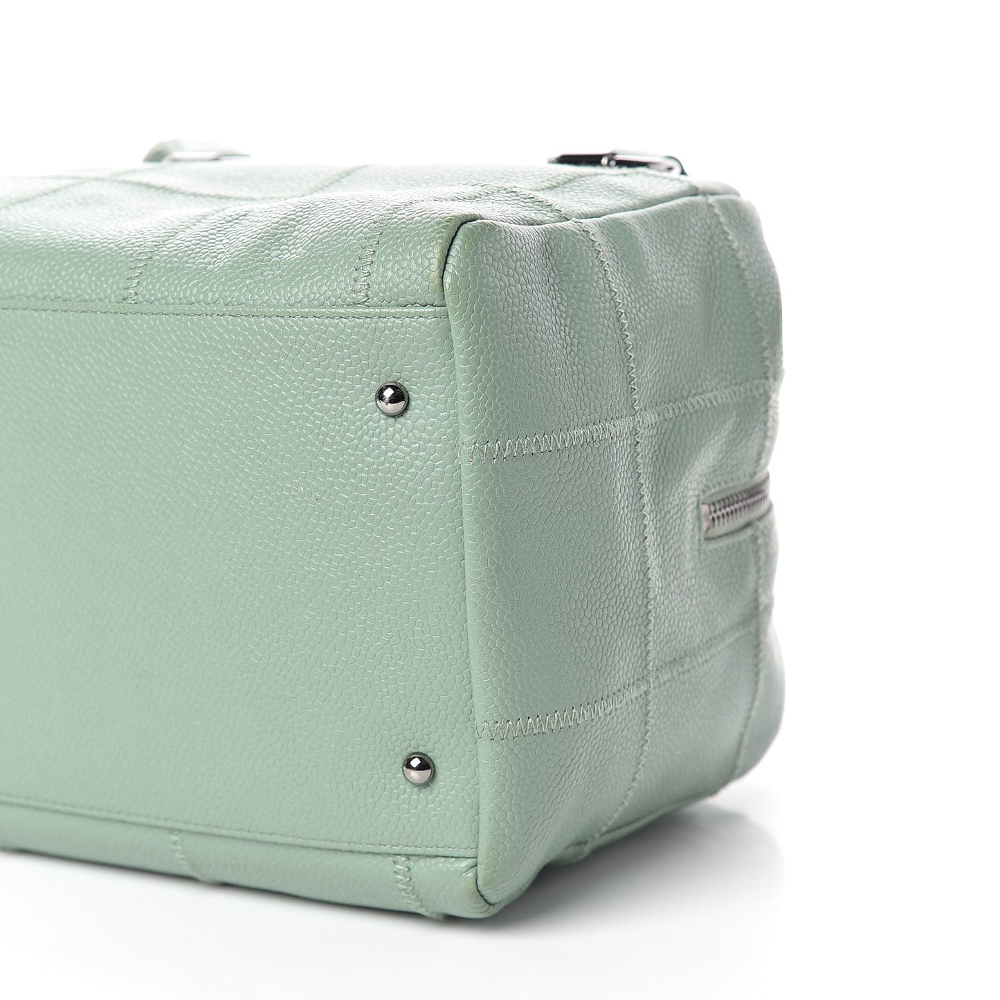 Caviar Square Stitched Small Bowler Light Green