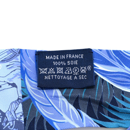 Hermes Silk Cheval Phoenix Twilly Marine Ciel Cobalt 4 of 4