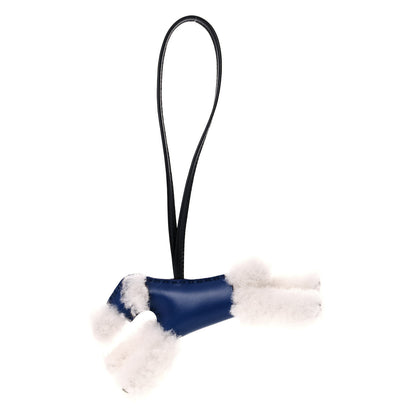 Hermes Milo Lambskin Shearling Budy Charm Bleu Saphir 1 of 4