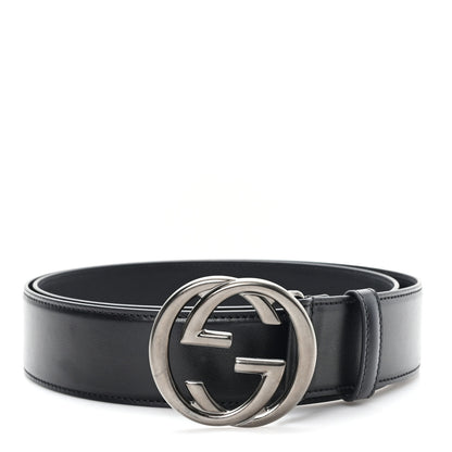 Gucci Plutone Calfskin Double G Belt 40mm 100 40 Black 1 of 4