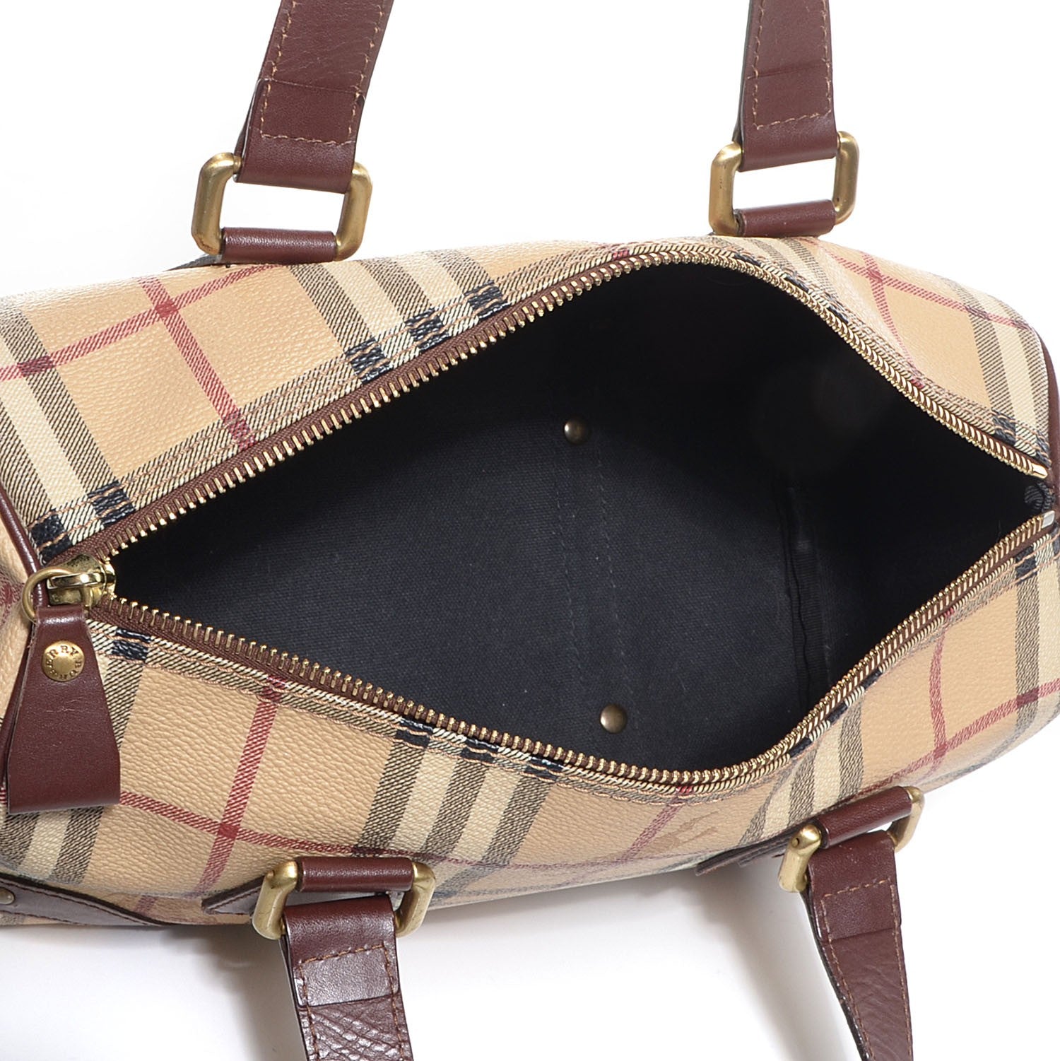 Burberry Haymarket Check Studded Bowler Brown 5 of 8